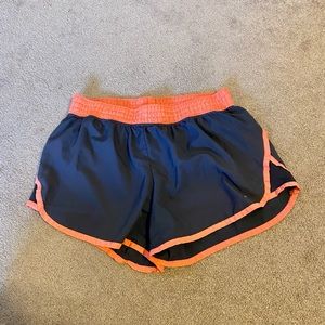 Neon pink and gray champion shorts